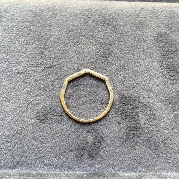 REAL DIAMONDS solid YELLOW GOLD ring  6 6.5 6 1/2 band pavè diamond stones kt - Picture 4 of 13